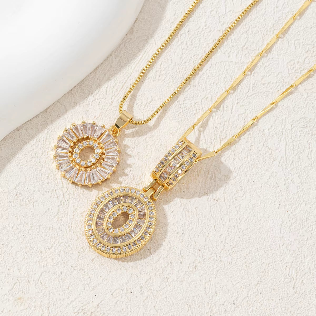 Non-Fading Gold Color Party Jewelry Shiny AAA CZ Zircon Heart Pendants Necklaces for Women
