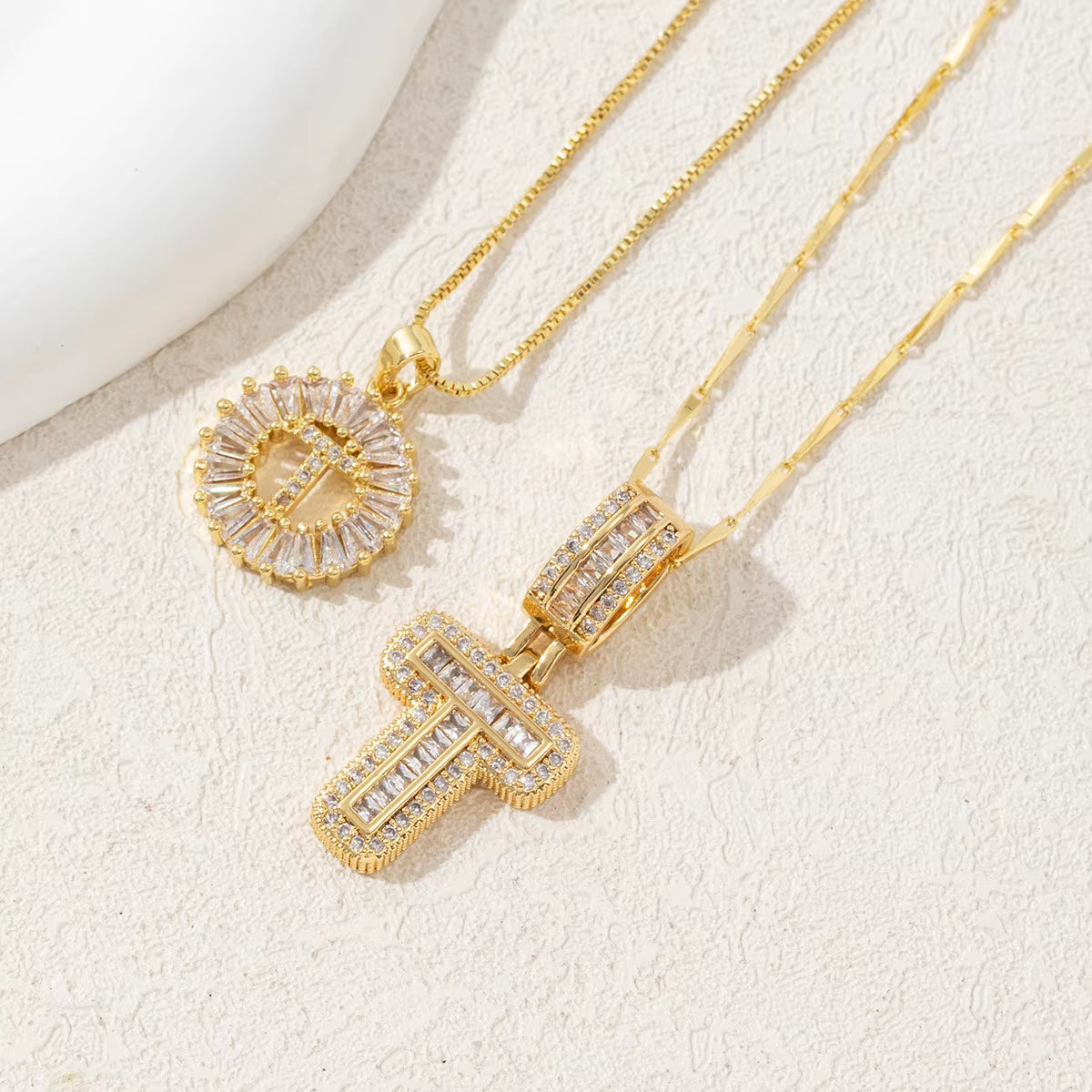 Non-Fading Gold Color Party Jewelry Shiny AAA CZ Zircon Heart Pendants Necklaces for Women