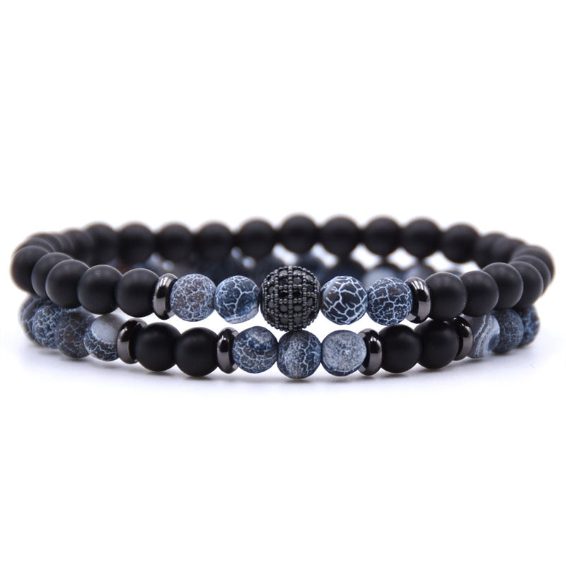Micro-Inlaid Zircon Nracelet 6Mm Natural Stone Beaded Bracelet