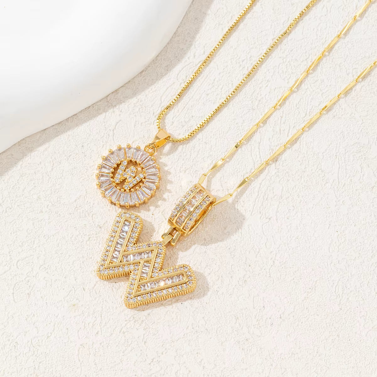 Non-Fading Gold Color Party Jewelry Shiny AAA CZ Zircon Heart Pendants Necklaces for Women