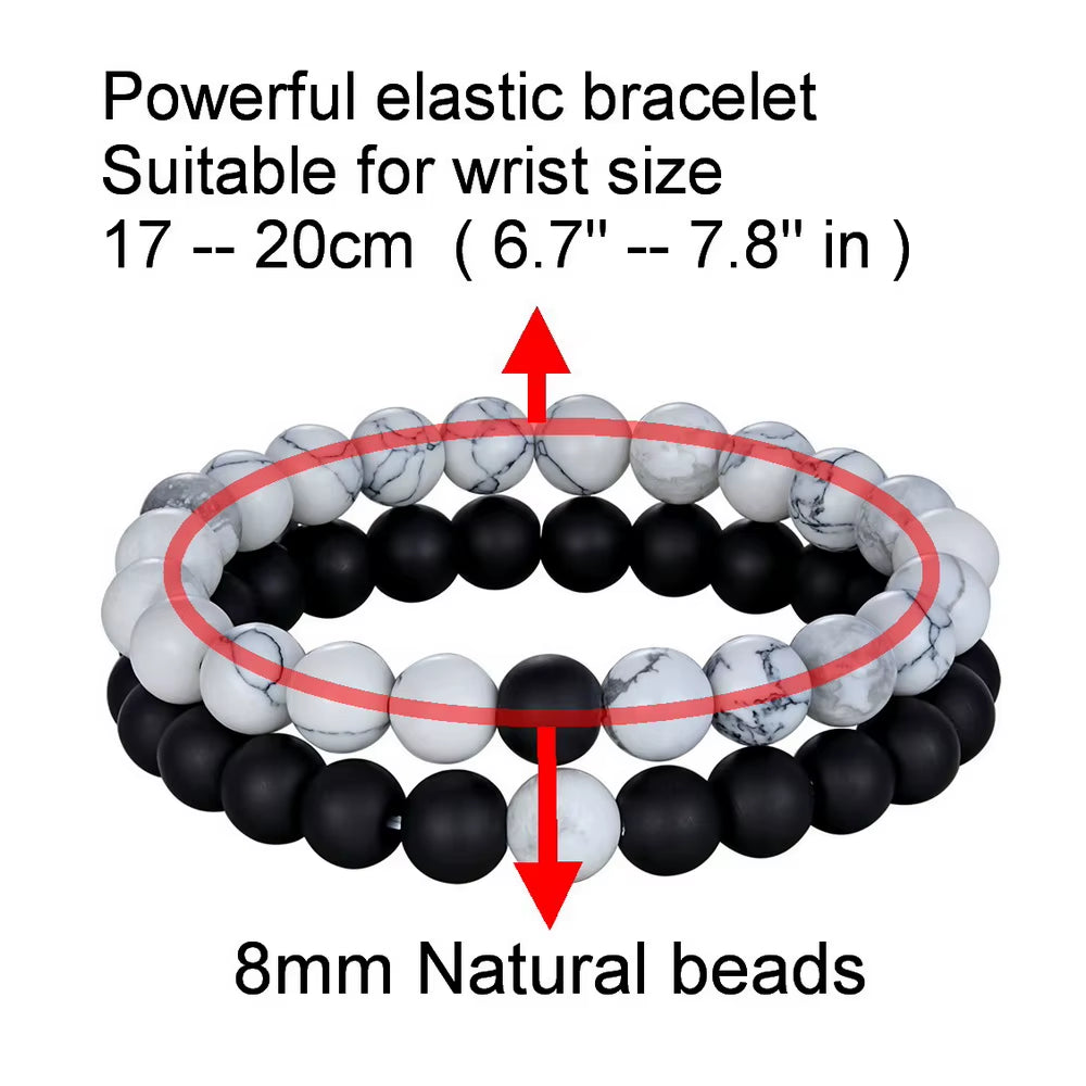Matte Onyx Stone&Tiger Eye Combination Stitching with Cubic Zircon Hand Jewelry Beads Bracelet Elastic Stretch Men Bracelet