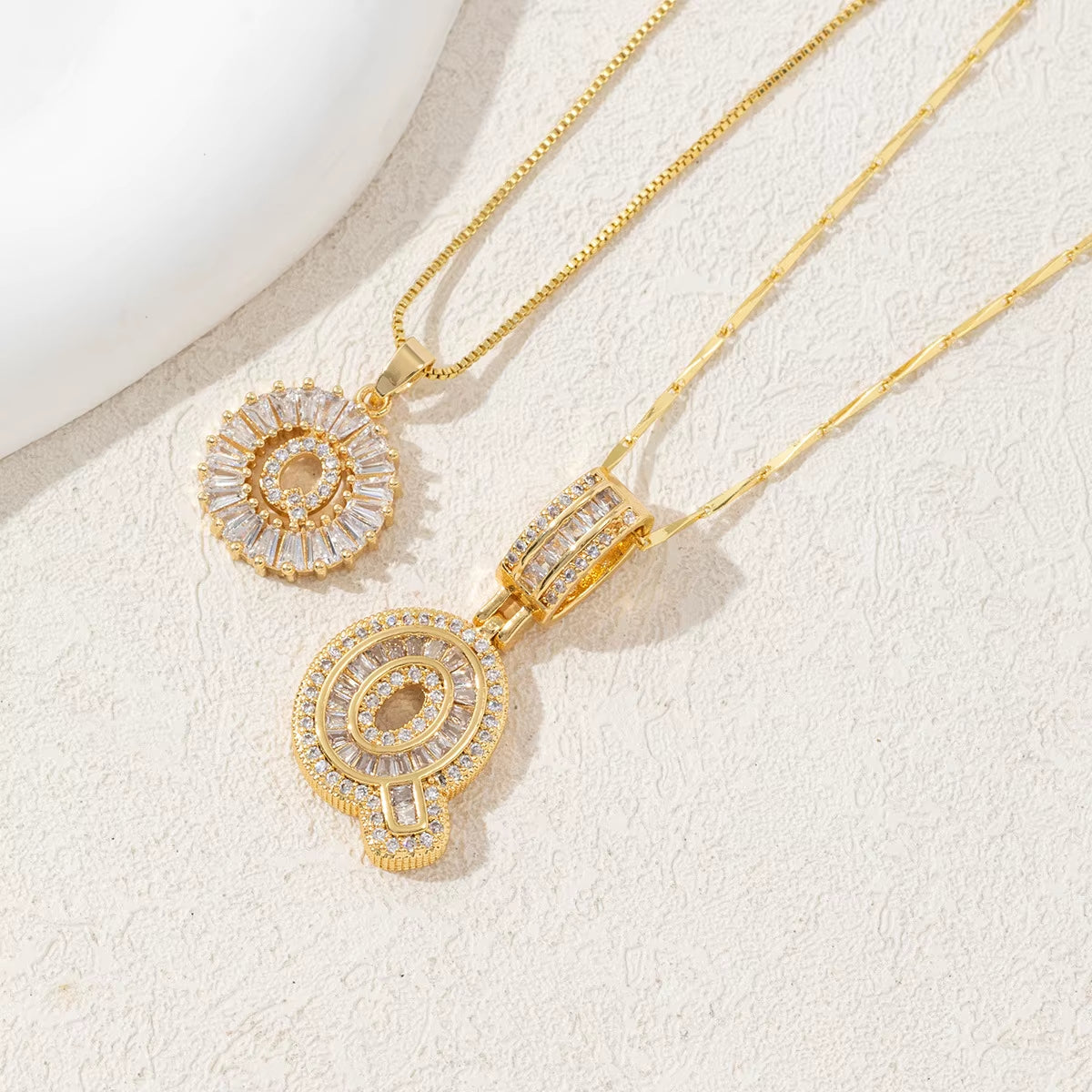 Non-Fading Gold Color Party Jewelry Shiny AAA CZ Zircon Heart Pendants Necklaces for Women