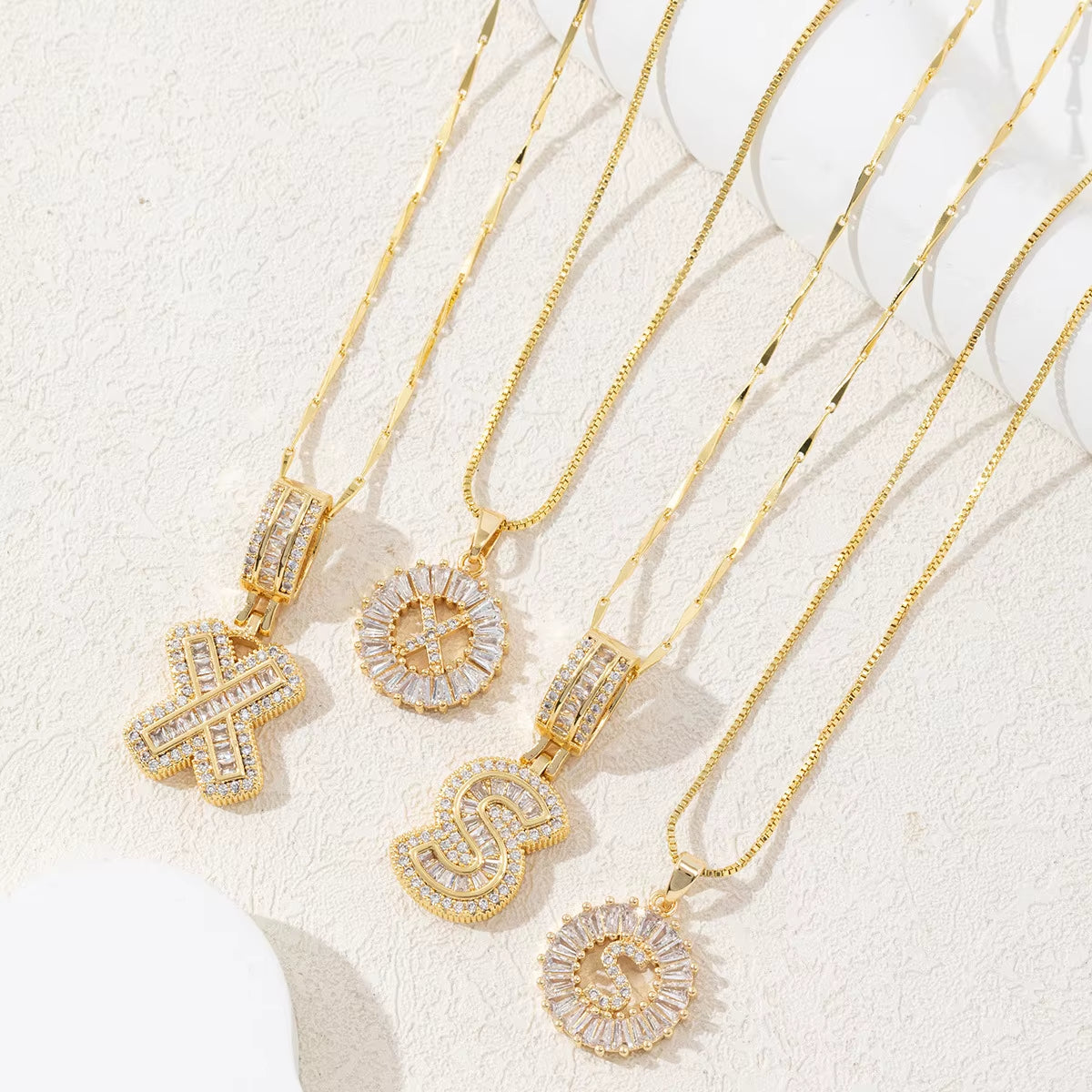 Non-Fading Gold Color Party Jewelry Shiny AAA CZ Zircon Heart Pendants Necklaces for Women