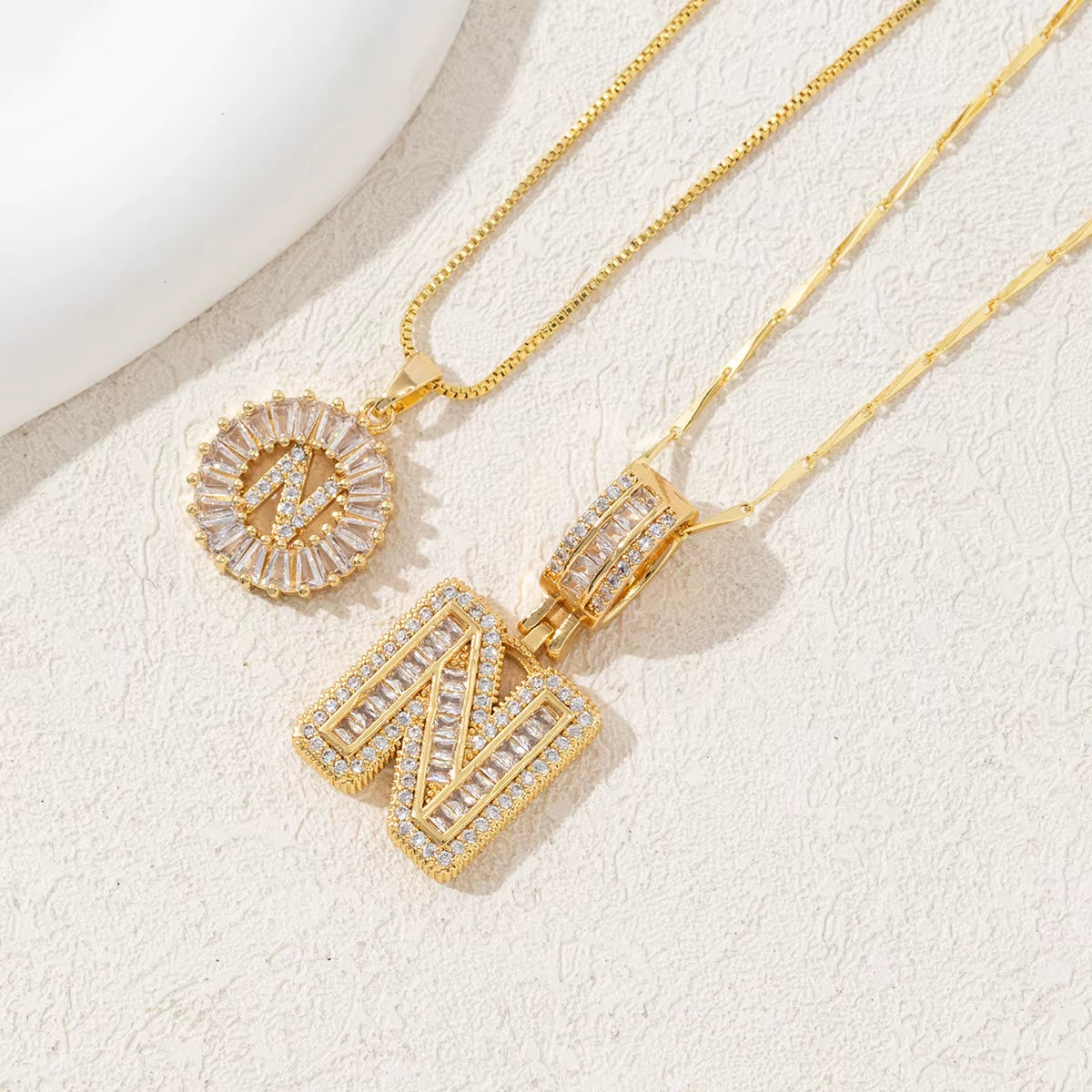 Non-Fading Gold Color Party Jewelry Shiny AAA CZ Zircon Heart Pendants Necklaces for Women