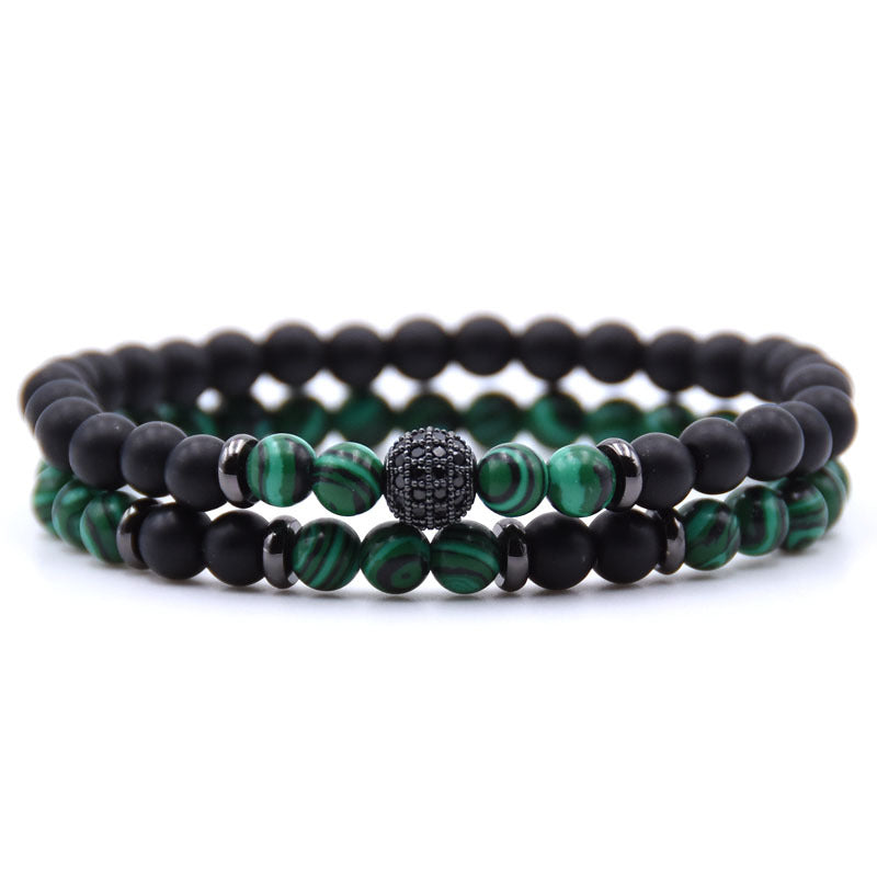 Micro-Inlaid Zircon Nracelet 6Mm Natural Stone Beaded Bracelet