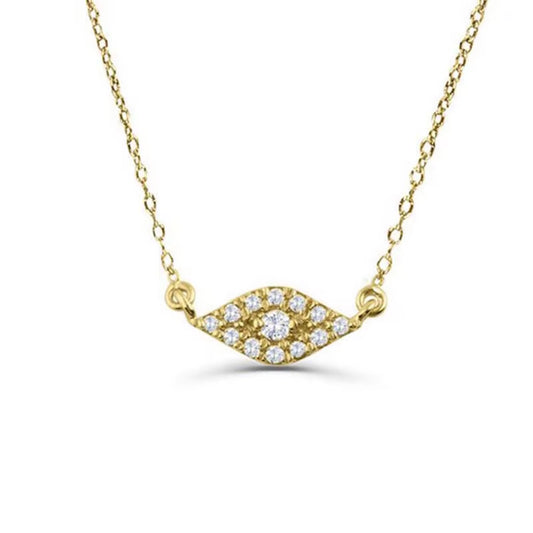 925 Sterling Silver Korean Charming Evil Eye Diamond Pendant Necklace for Women Pave Crystal Pendant Necklace 2023 Fine Jewelry