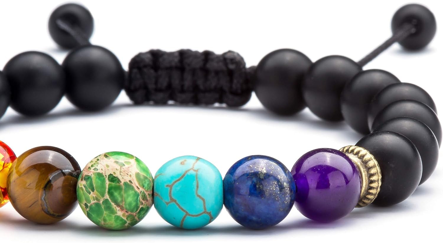 Men Women 8Mm Lava Rock Beads Chakra Bracelet Braided Rope Natural Stone Yoga Bracelet Bangle
