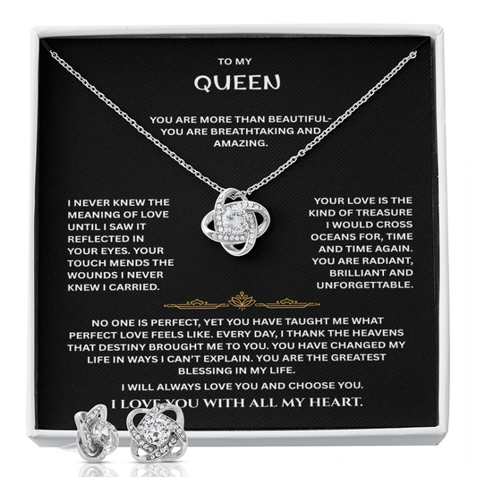 Jewelry Gift for Girlfriend, Wife, Lover- Beautiful Necklace With FREE Earrings and LUXURY Box Included.