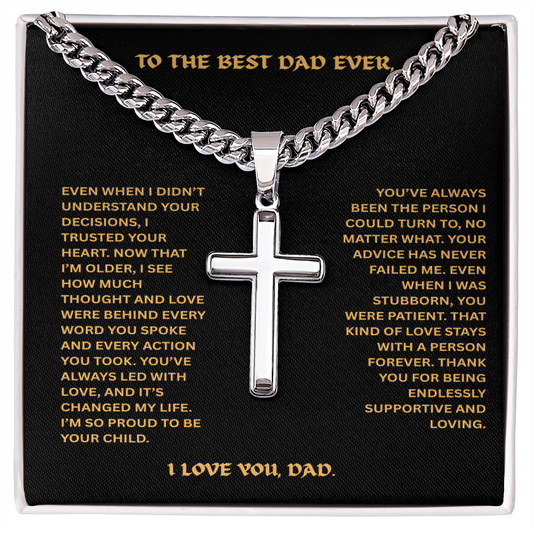 To The Best Dad- Cross Necklace