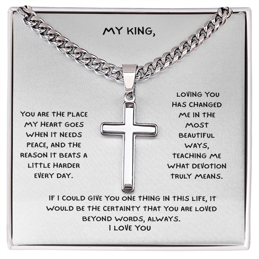 To My King- Cross With Link Chain